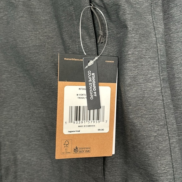 THE NORTH FACE Men’s Venture 2 Waterproof Hooded Rain Jacket Dark Grey Heather M - Picture 2 of 5